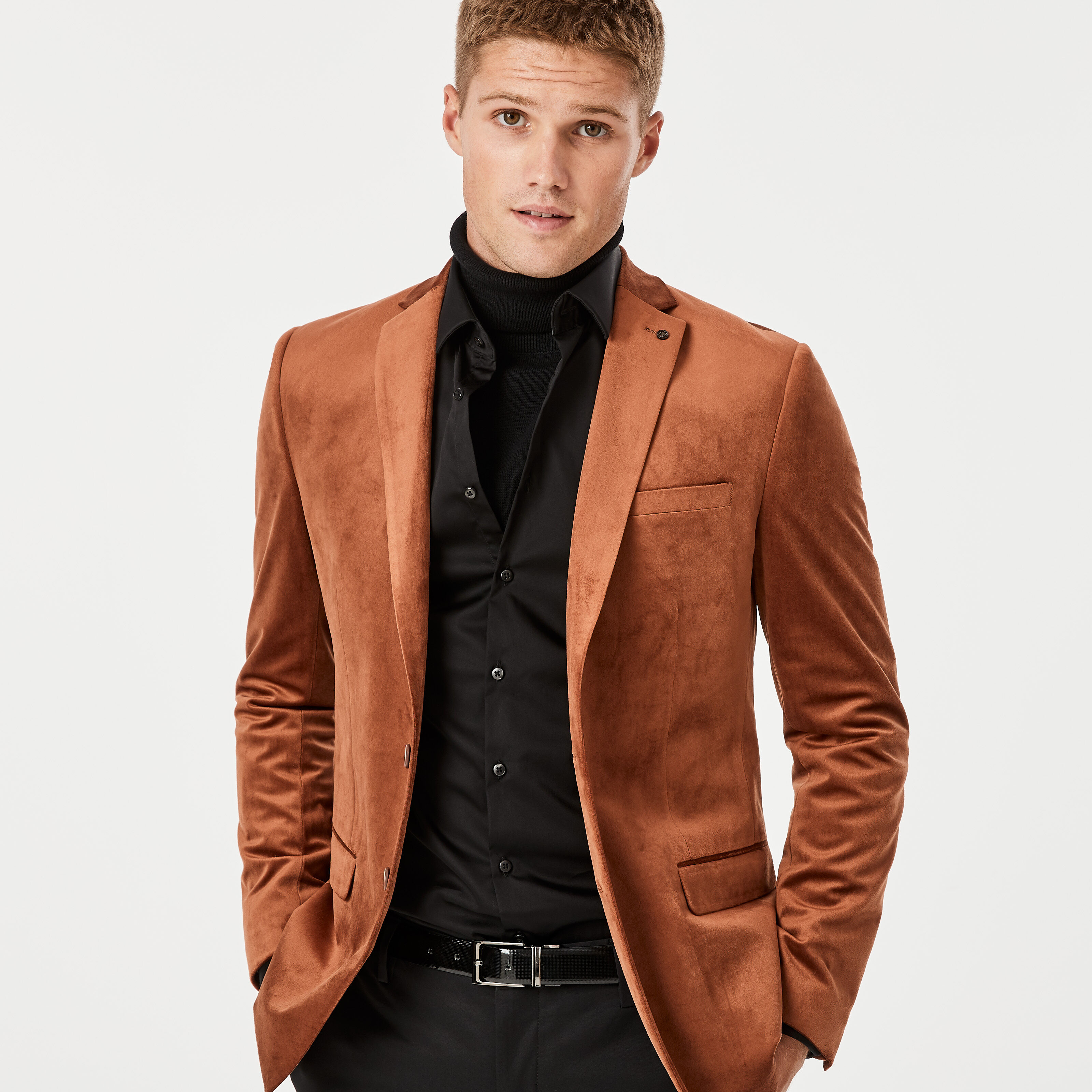 Tan mens store suit jacket